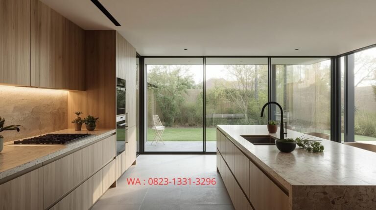 DAPUR MINIMALIS MODERN DENGAN SENTUHAN ALAM