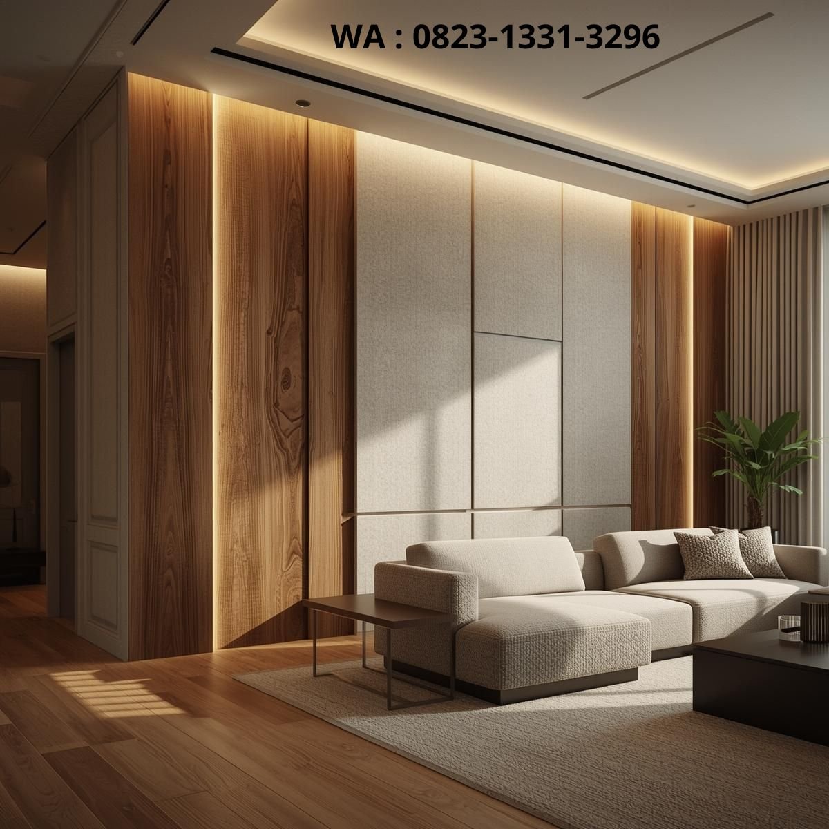 Desain dinding ruang tamu minimalis