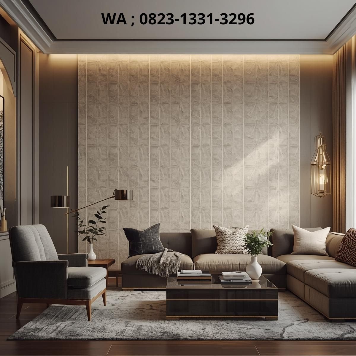 Desain dinding ruang tamu modern