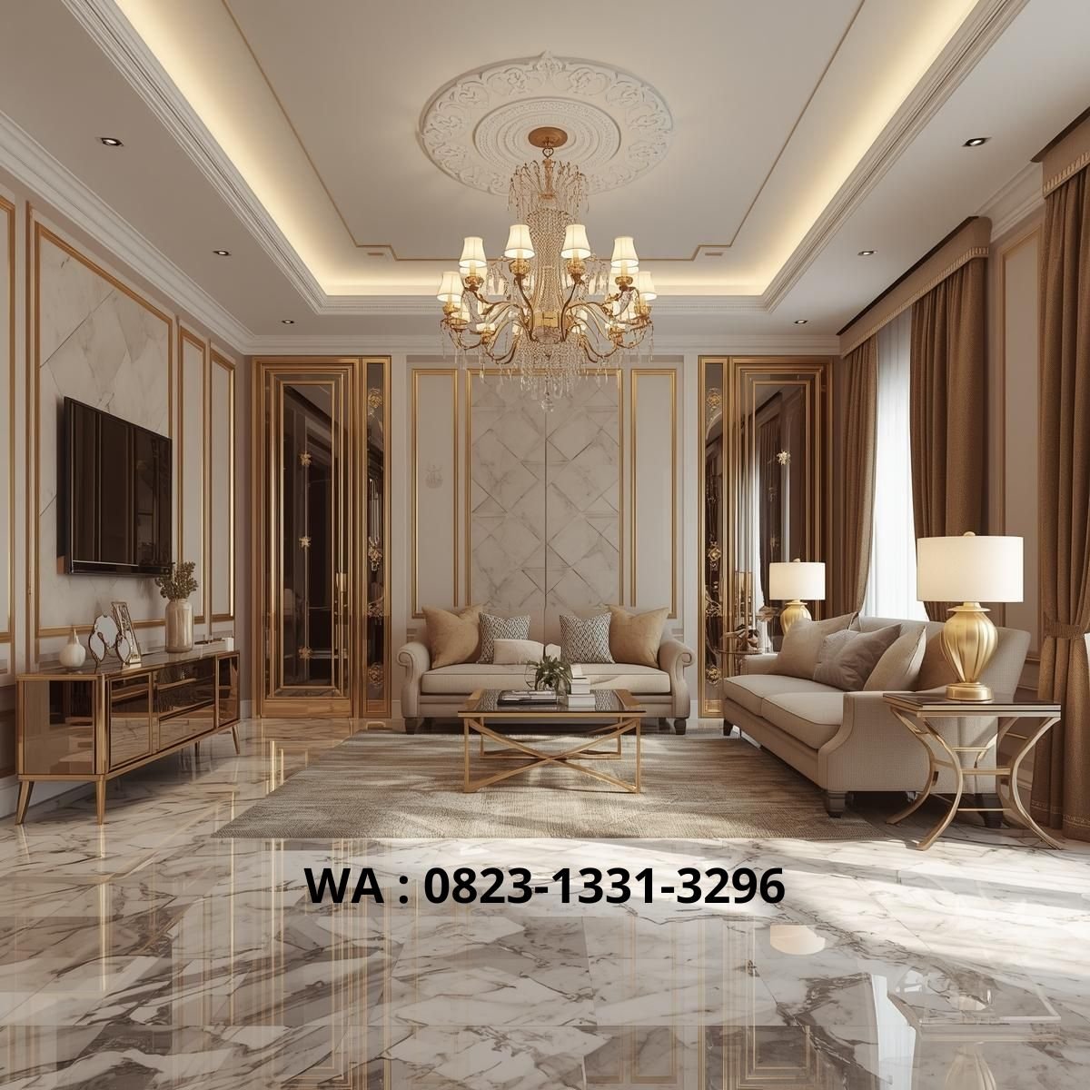 Model ruang tamu mewah kekinian