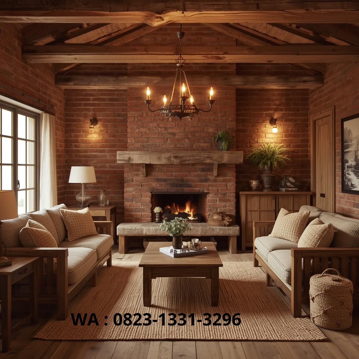 DESAIN RUANG KELUARGA RUSTIC