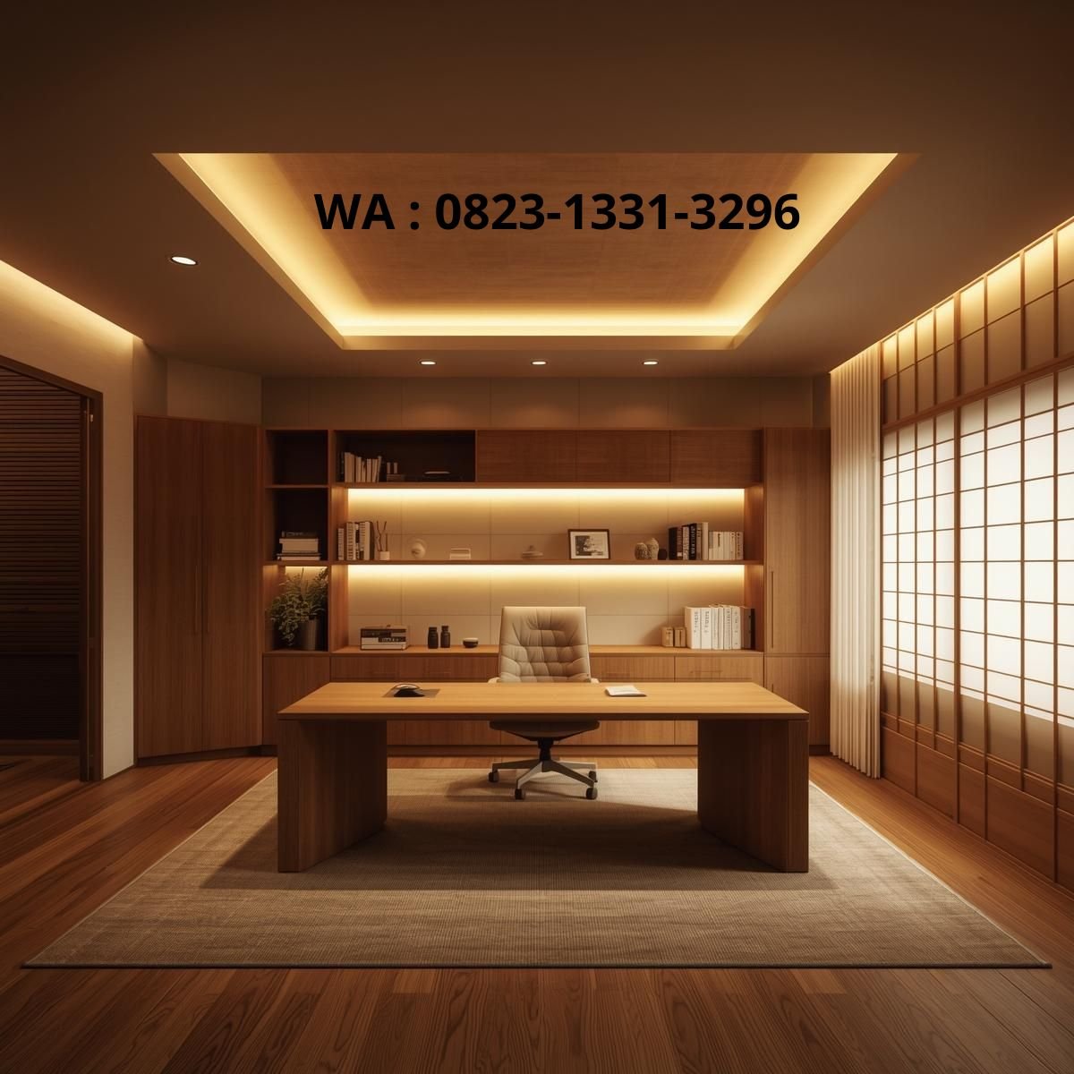 DESAIN RUANG KERJA DI RUMAH GAYA JAPANDI