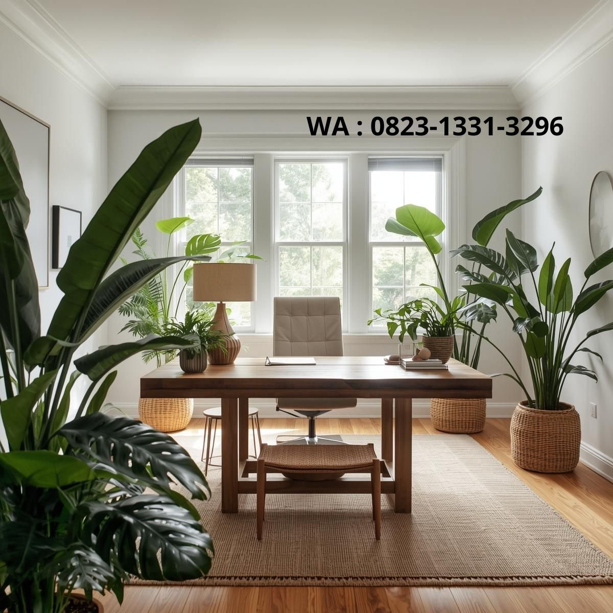 DESAIN RUANG KERJA DI RUMAH KONSEP NATURAL