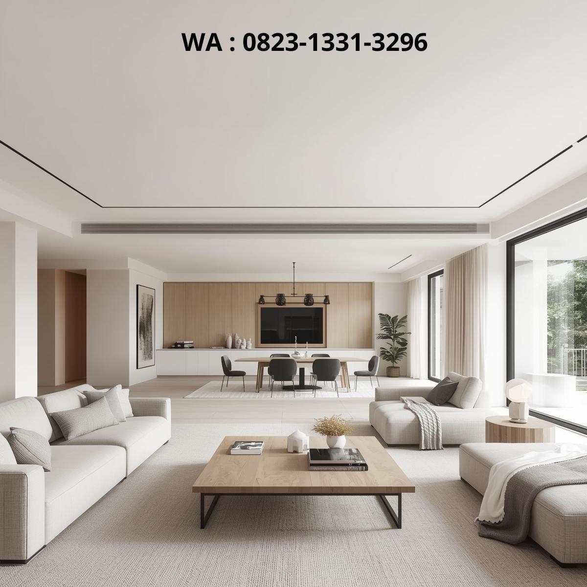 RUANG KELUARGA MINIMALIS TANPA SEKAT