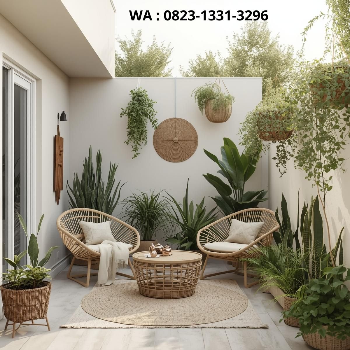 TERAS KECIL DENGAN KURSI ROTAN