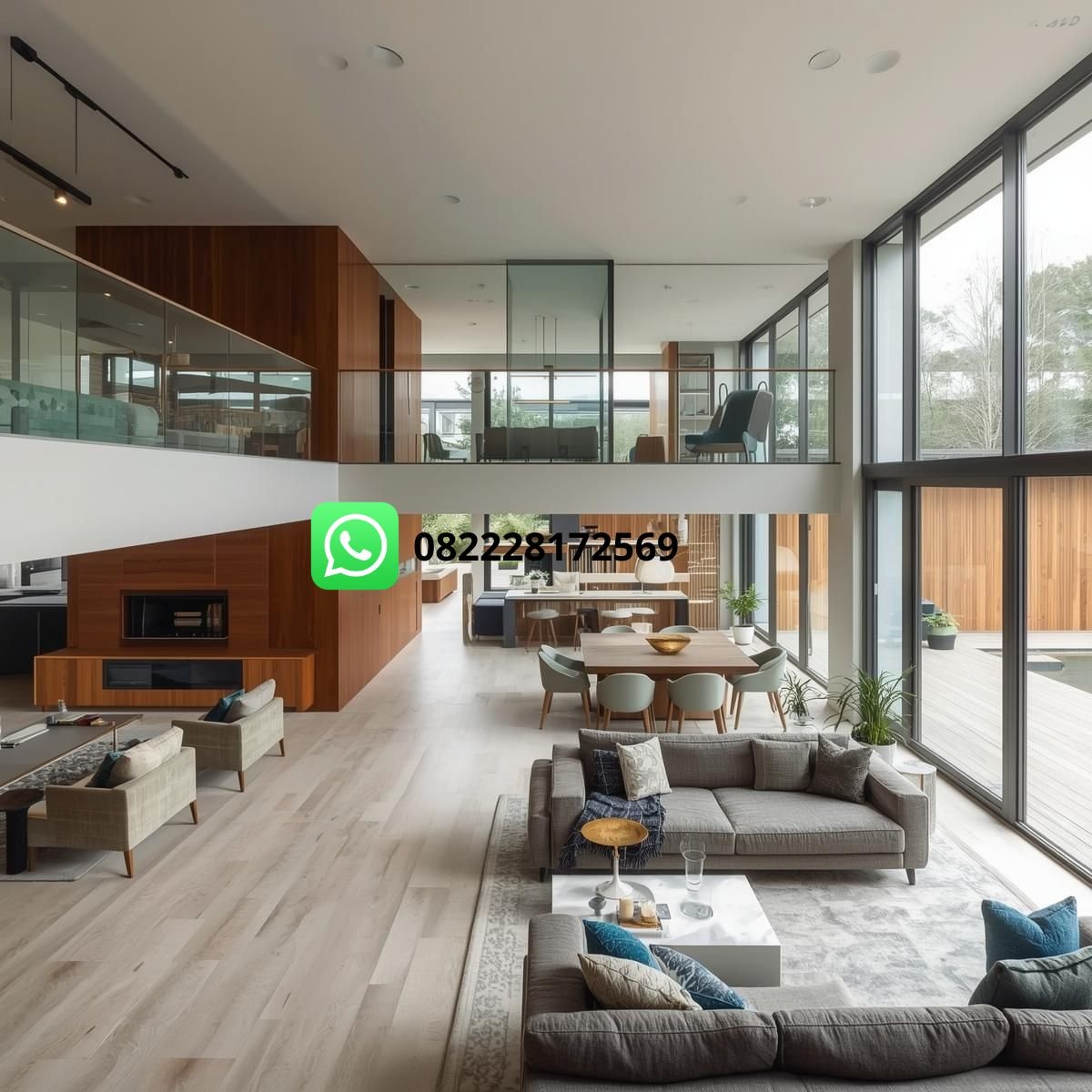 Desain ruang tamu rumah dua lantai