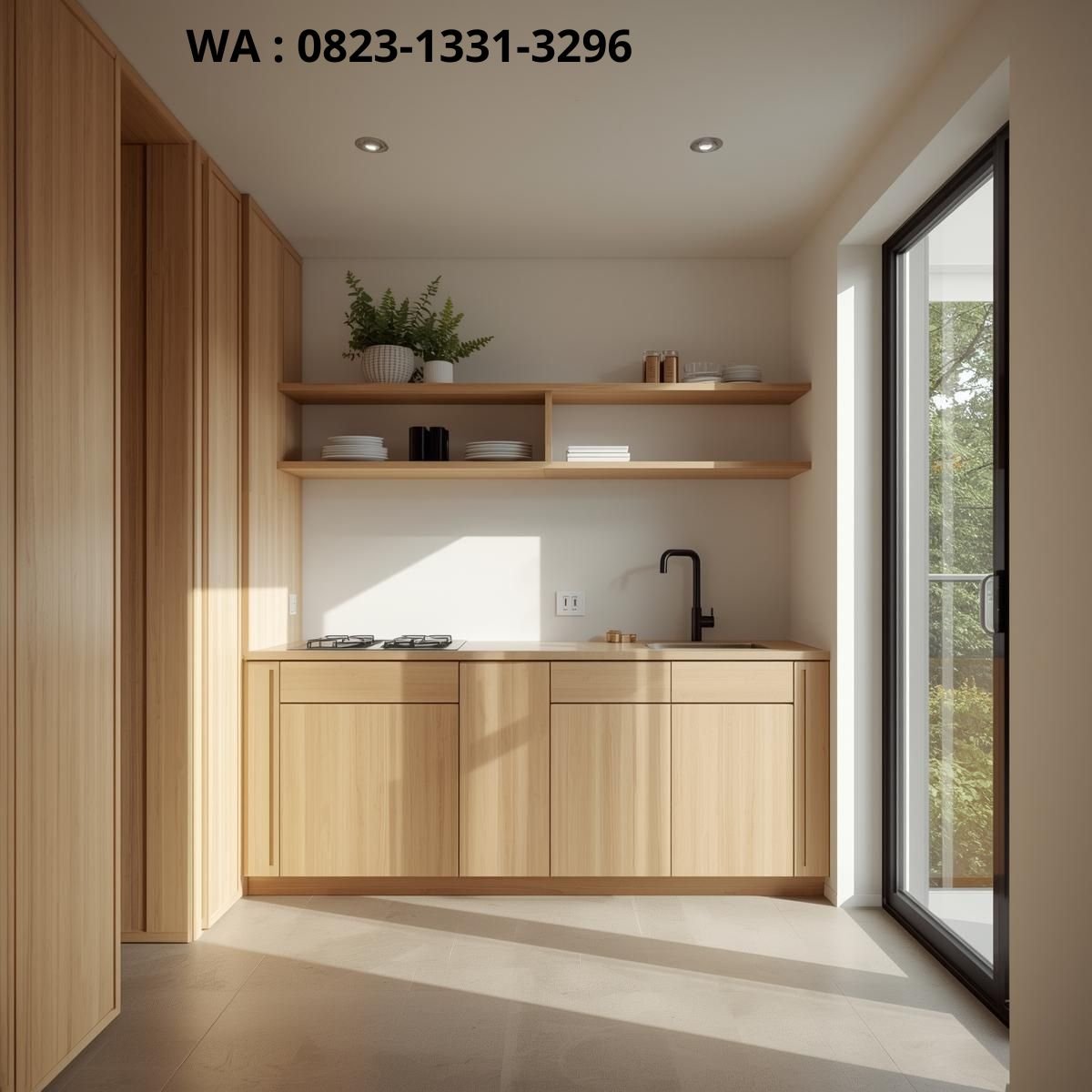 Dapur terbuka dengan taman