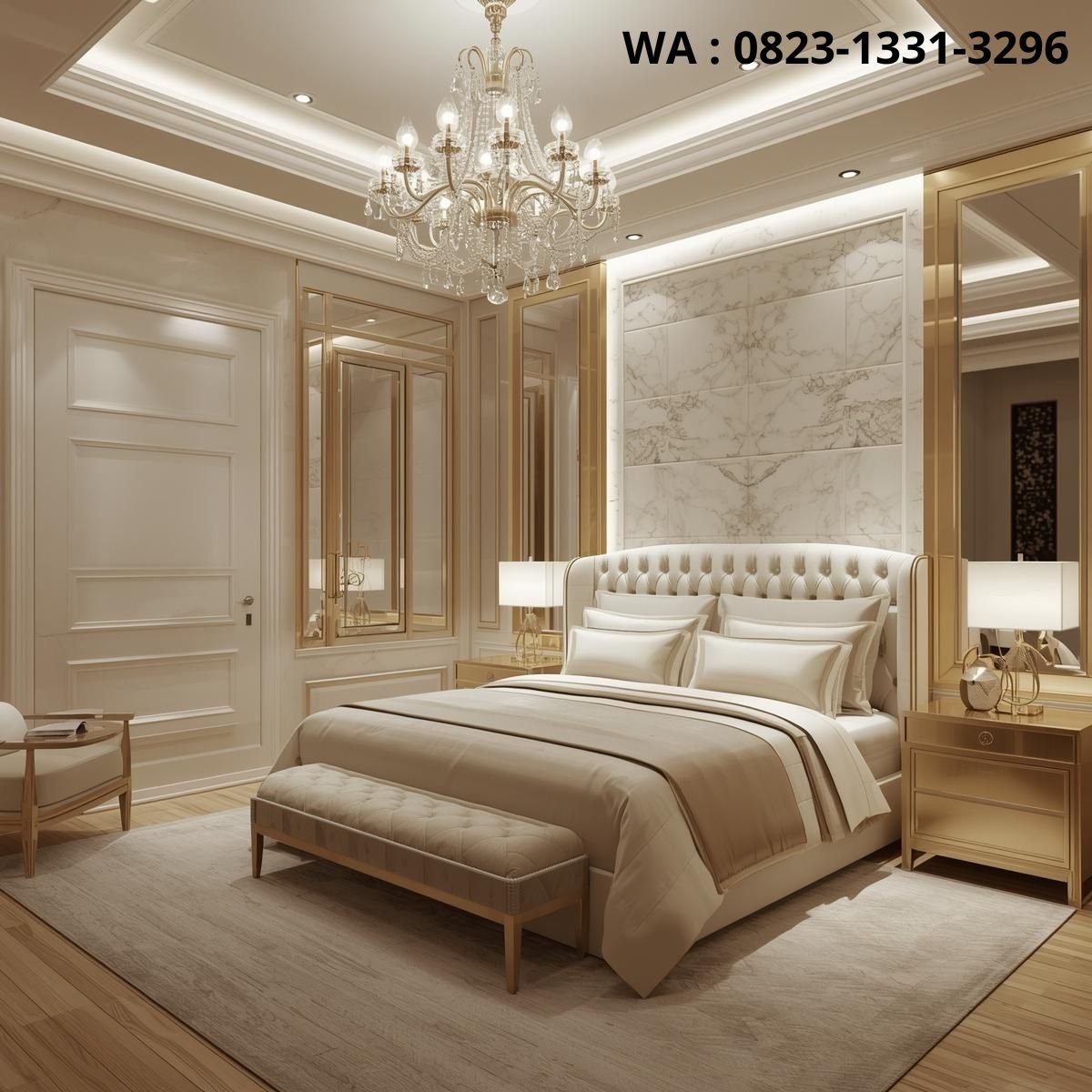 DESAIN KAMAR TIDUR UTAMA MEWAH ELEGAN