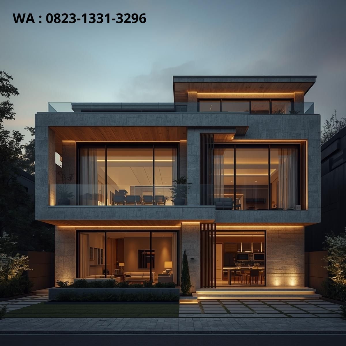 DESAIN RUMAH 3 LANTAI MEWAH