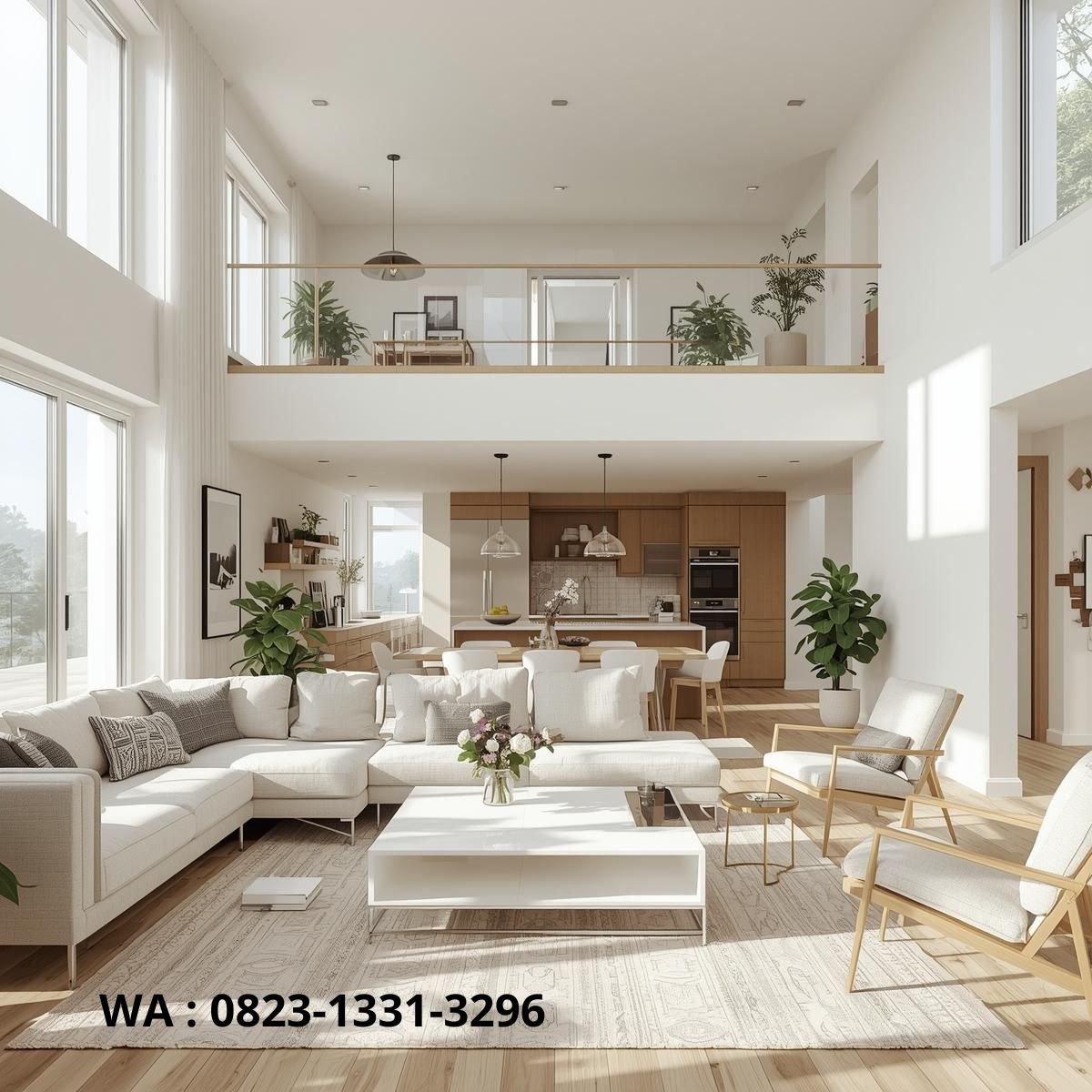 Desain dapur open space dengan island