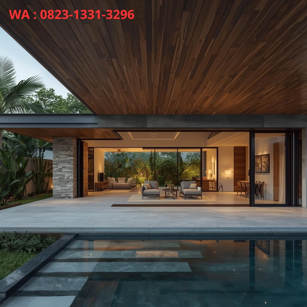 Denah rumah open space 1 lantai