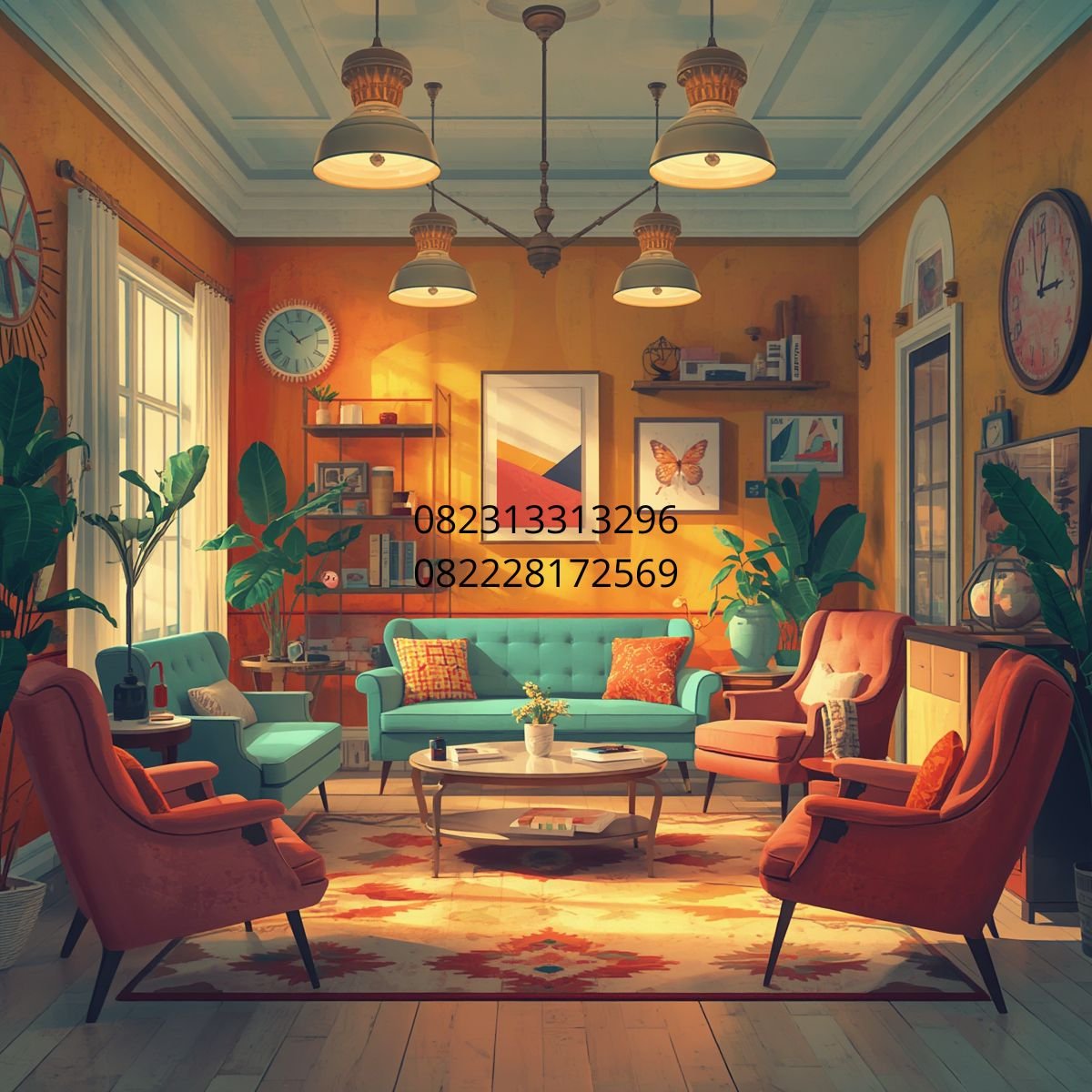 interior rumah retro modern