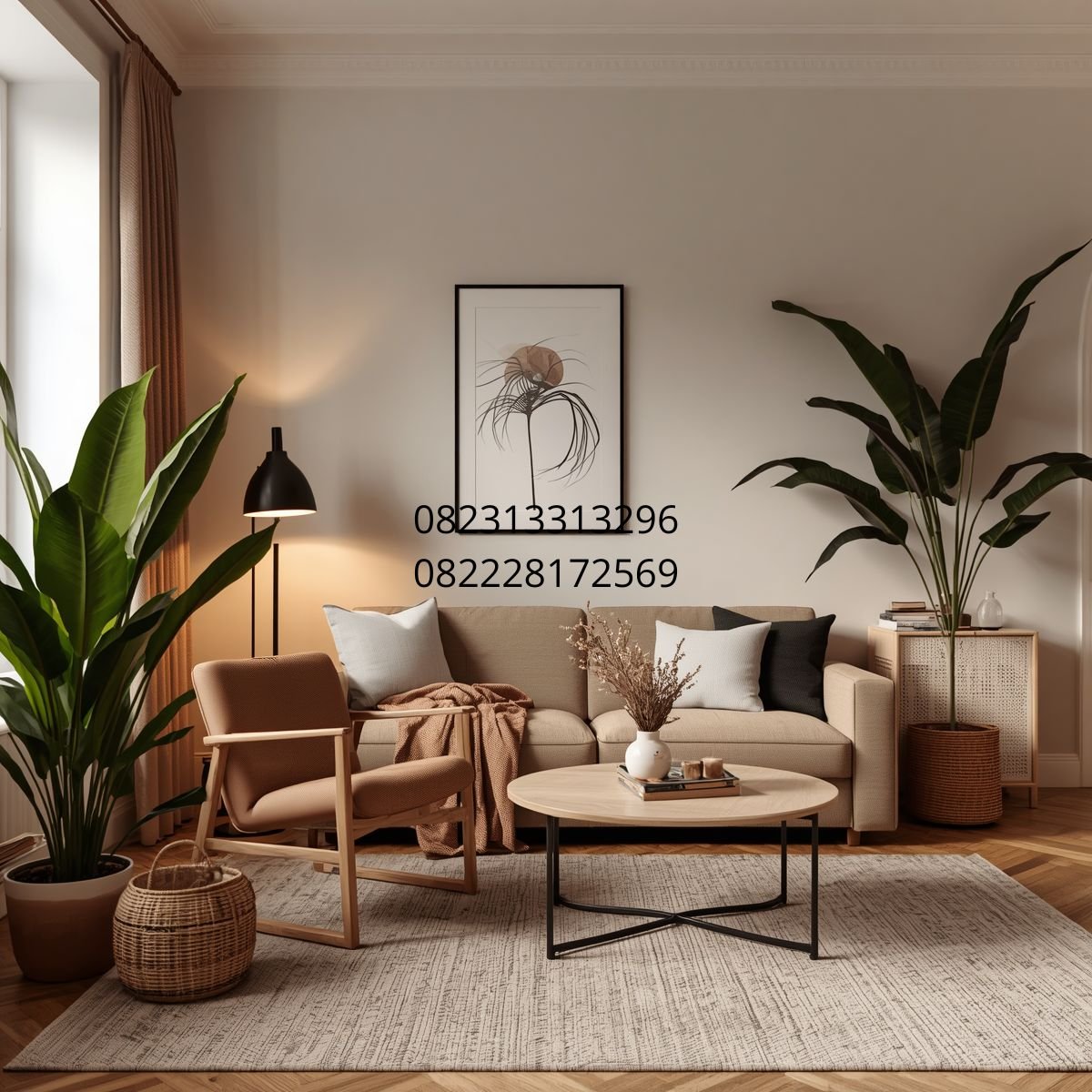 desain kamar putih kayu natural