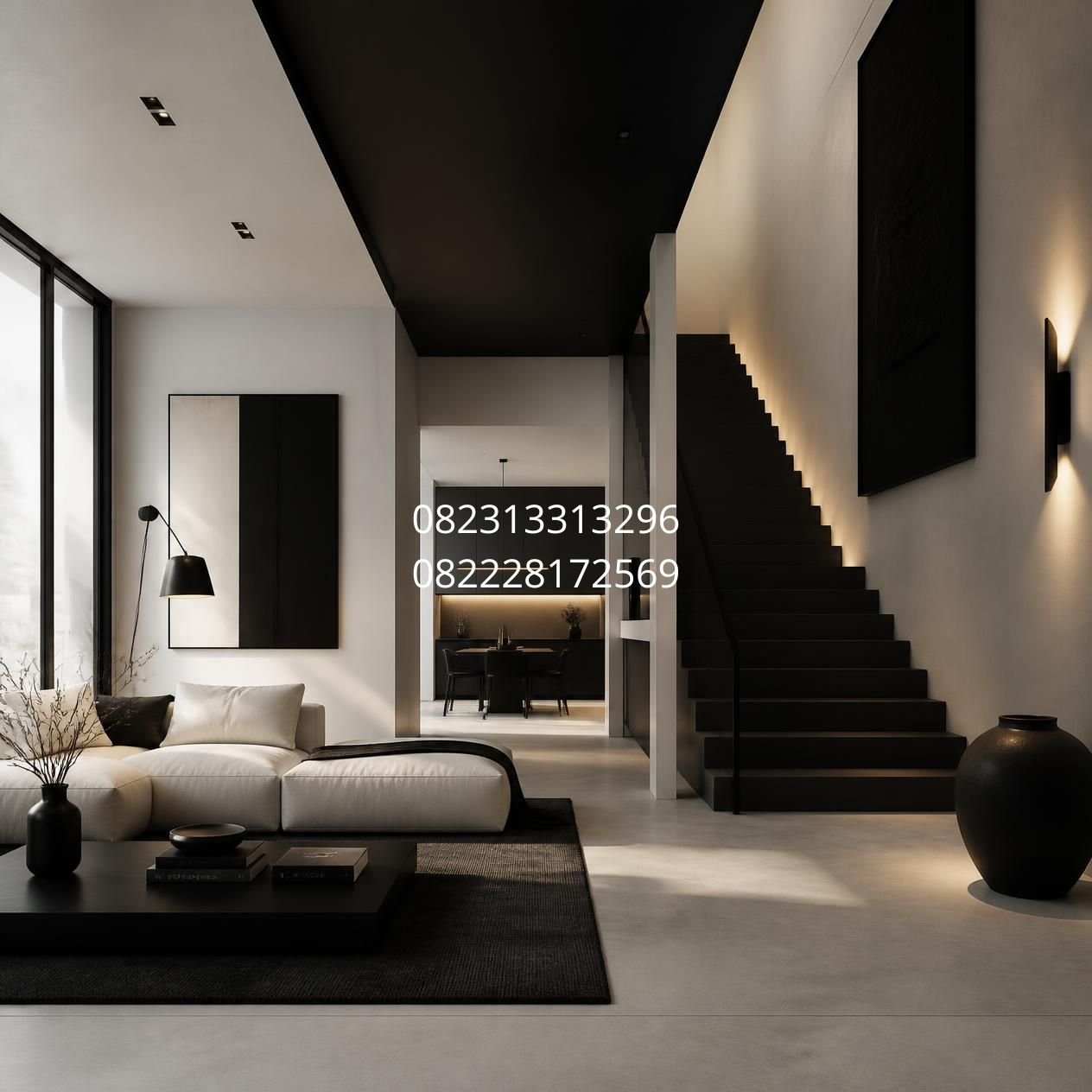 interior minimalis hitam putih