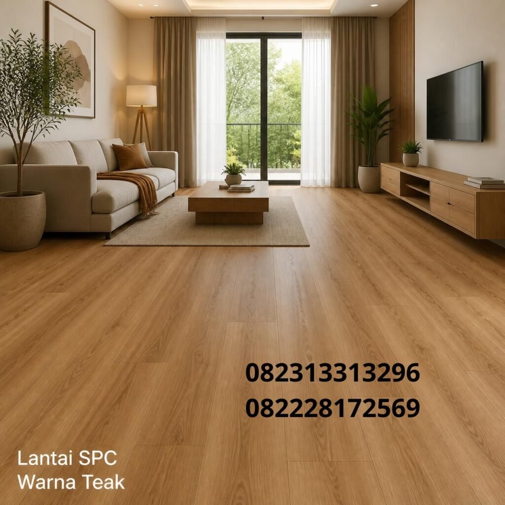 Lantai SPC Motif Kayu Teak