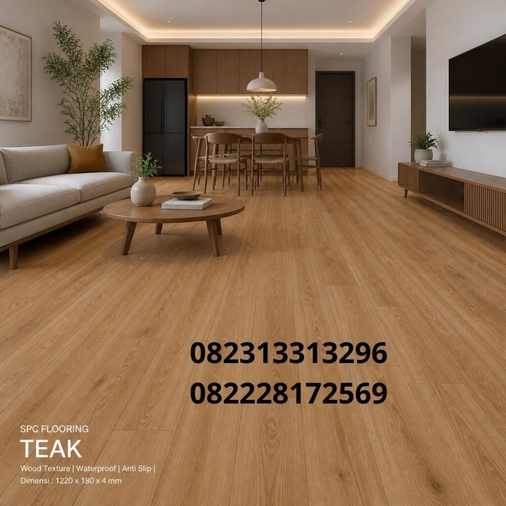 Lantai SPC Warna Kayu Teak