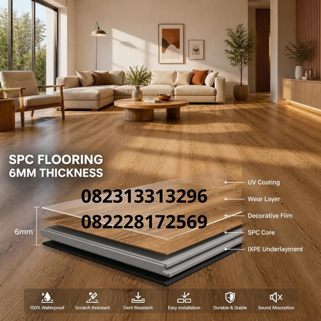 Lantai SPC 6mm tahan lama