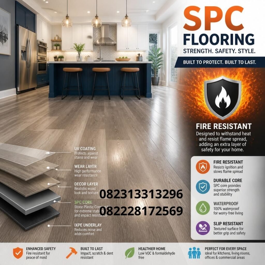 Lantai SPC fire resistant