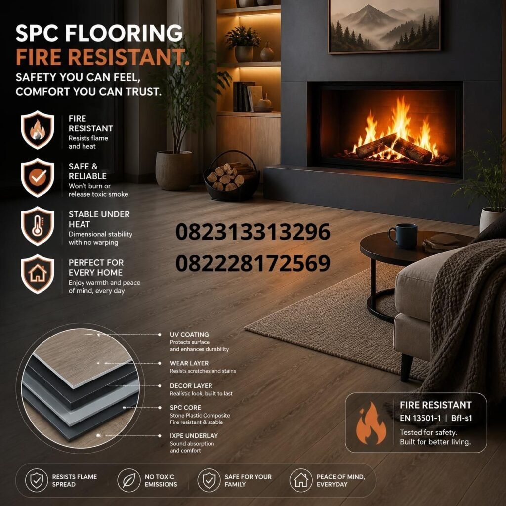 Material lantai SPC tahan panas