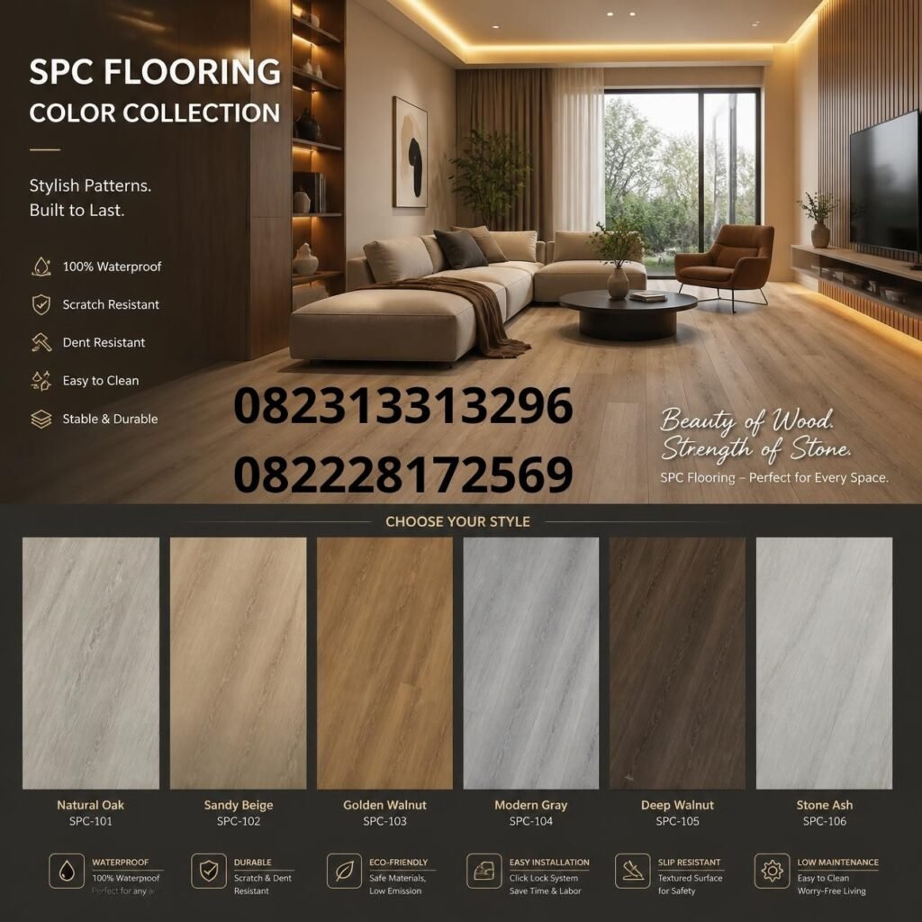 Pilihan warna lantai SPC modern