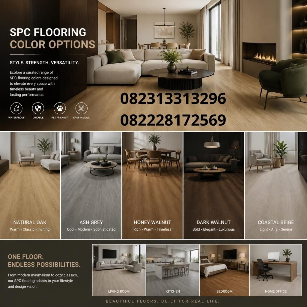 Pilihan warna lantai SPC terbaru