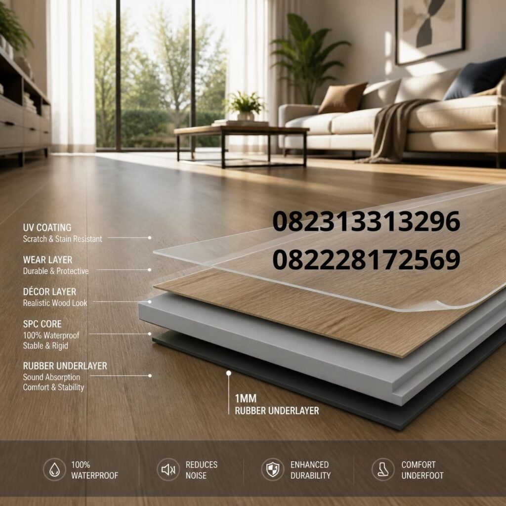 Ketebalan SPC 1mm dengan Karet