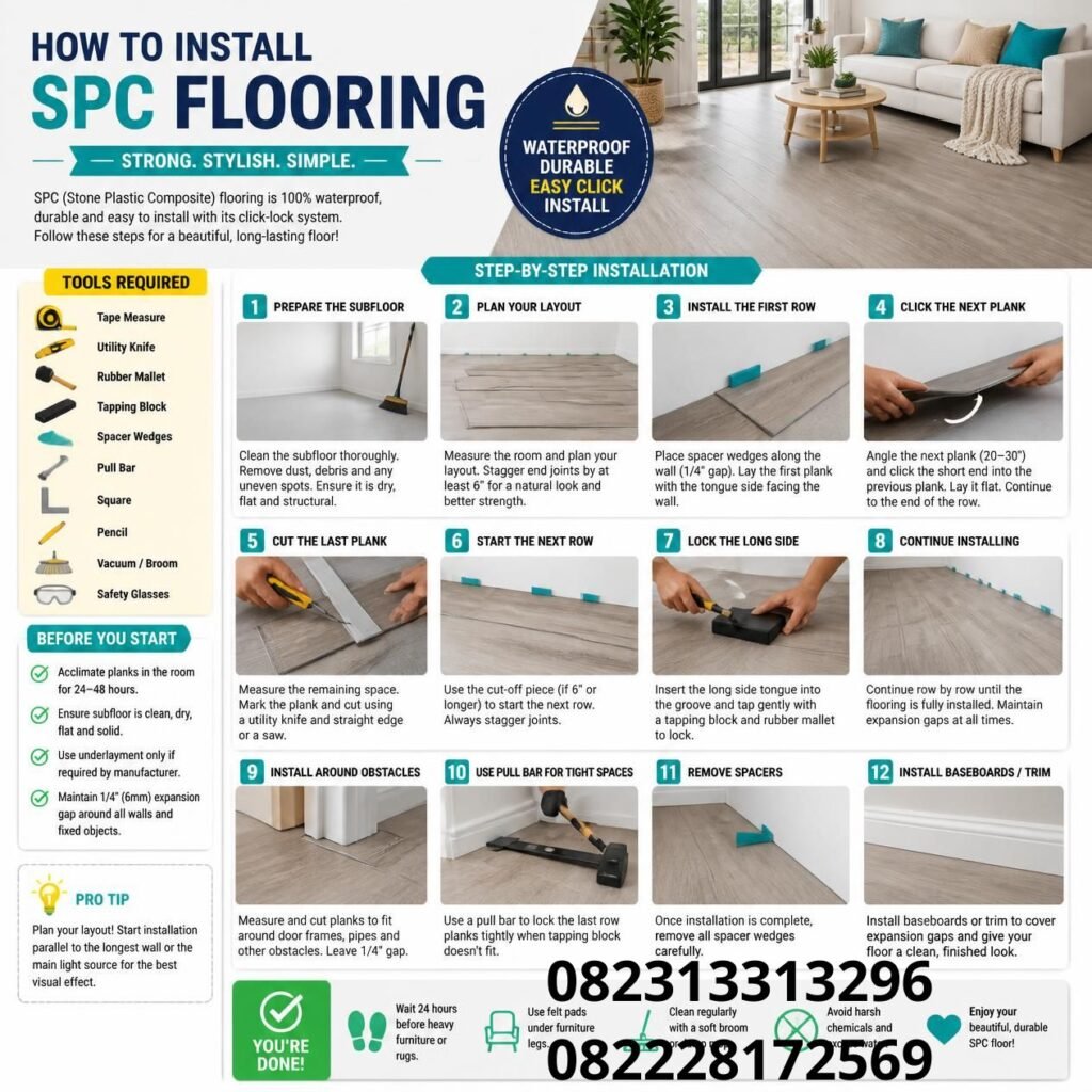 Langkah Pemasangan Lantai SPC