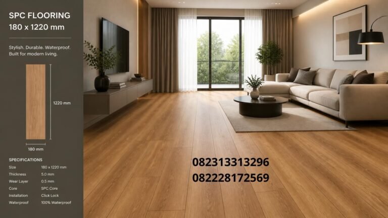 Lantai SPC ukuran 180 x 1220 mm