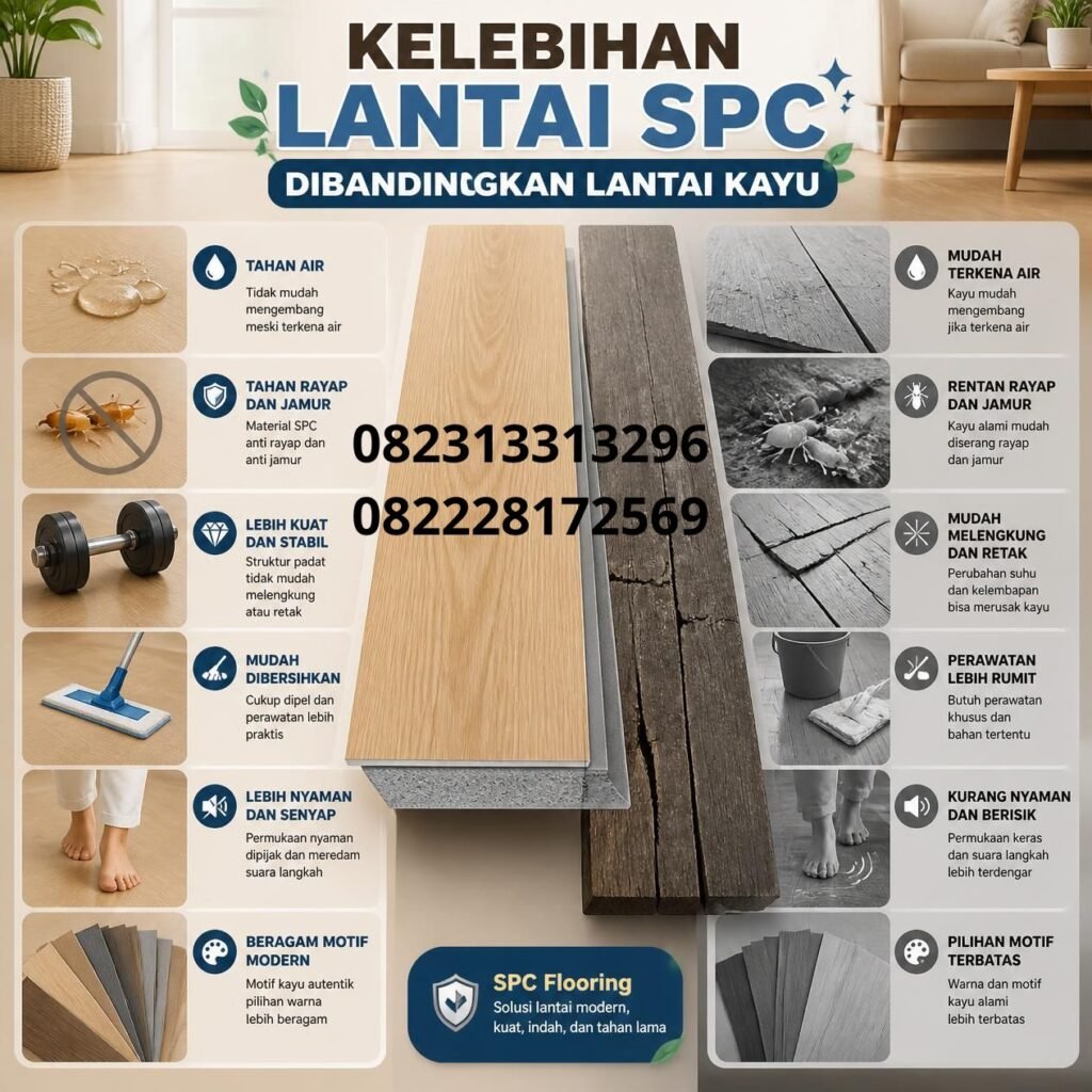 Lantai SPC vs lantai kayu