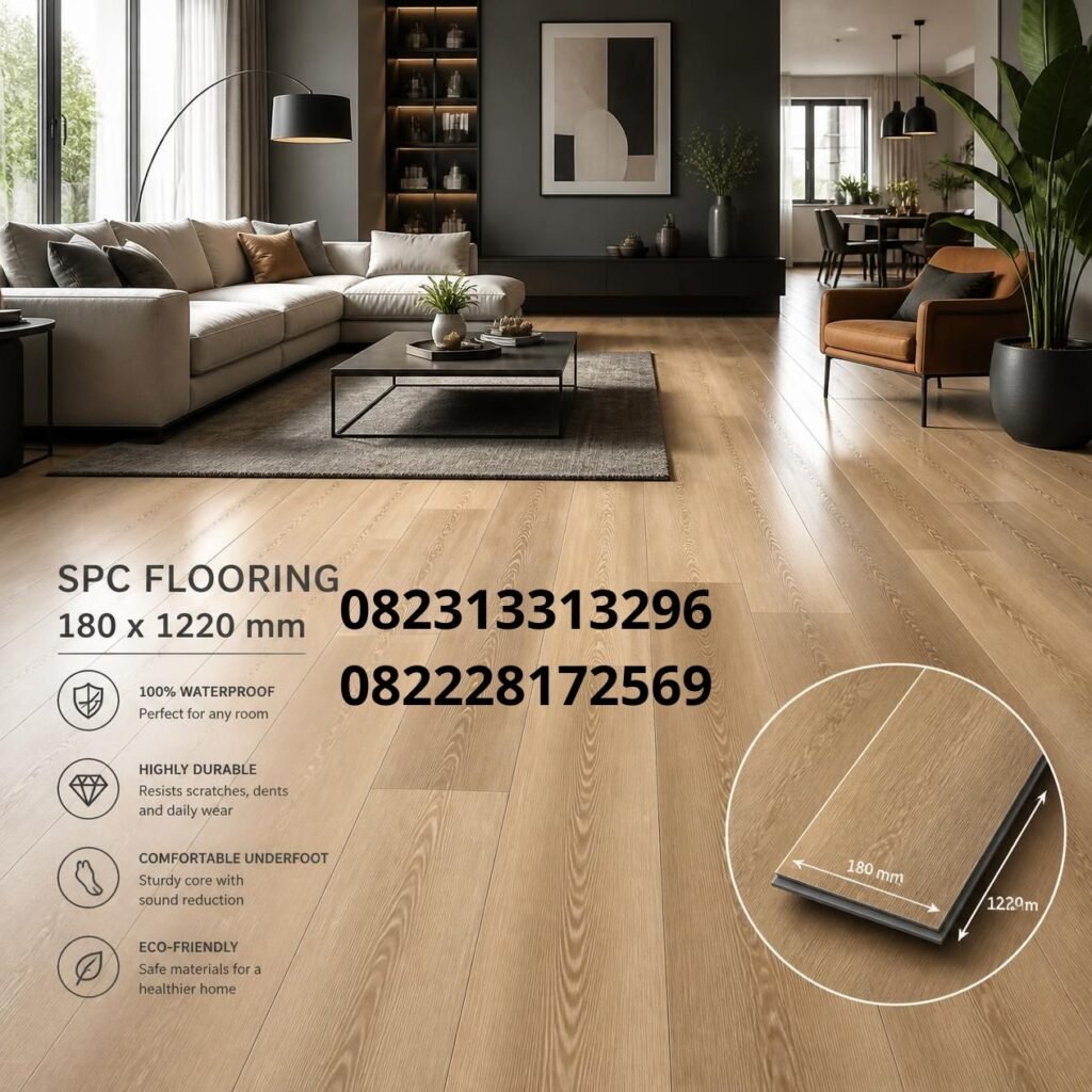 Lantai vinyl SPC 180 x 1220 mm
