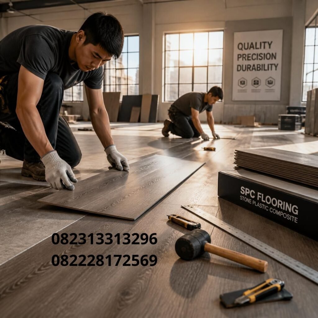 Pemasangan lantai SPC profesional