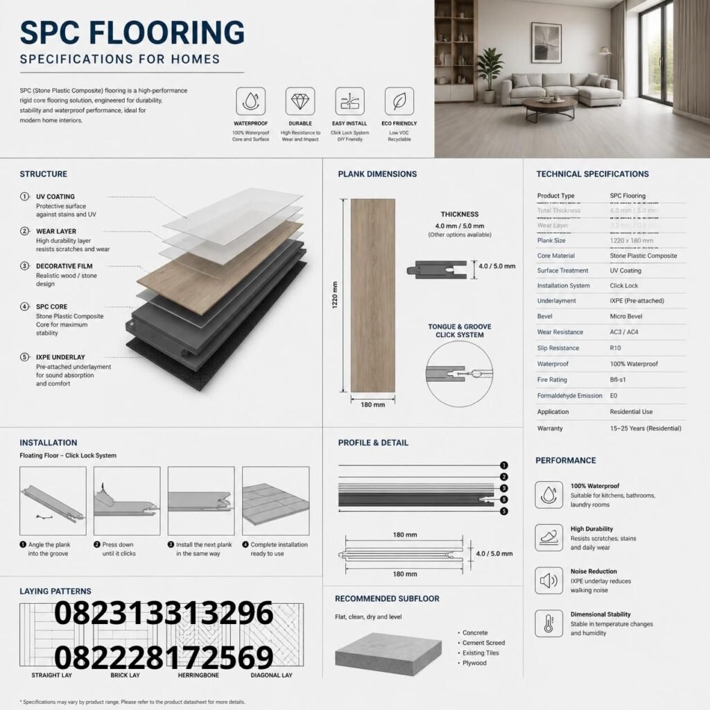 Spesifikasi lantai SPC rumah minimalis